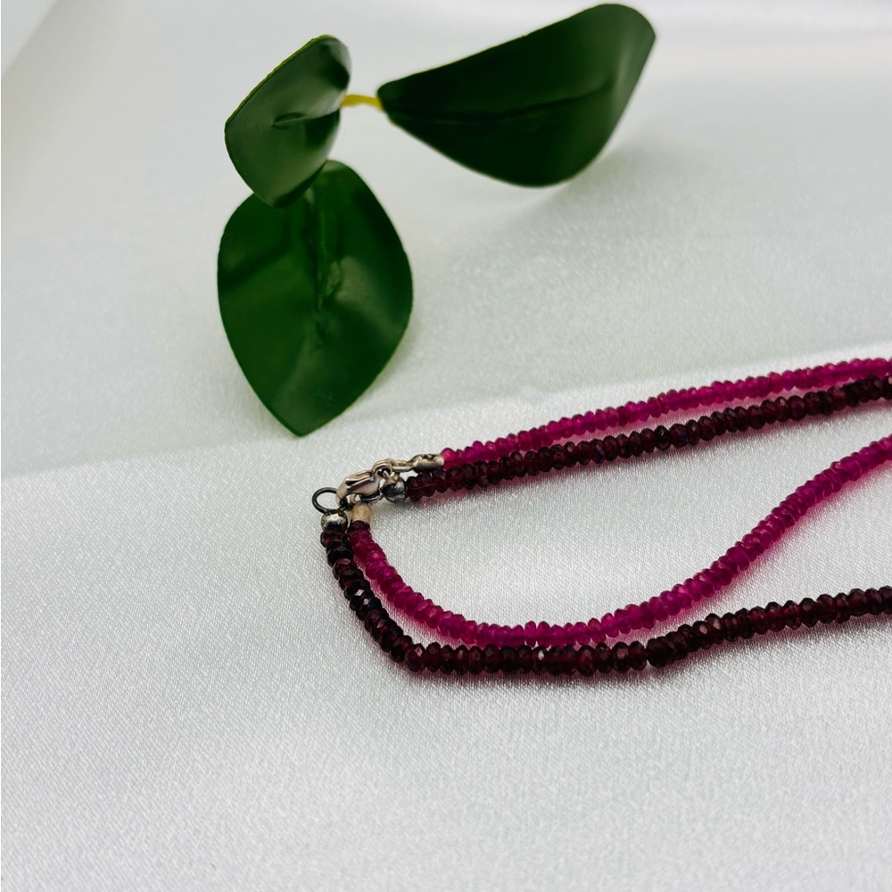 Ruby and garnet faceted Necklace - Picture 3 of 4